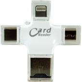 USB/CardReader R006 iReader пластик microSD для Apple/Android (Lightning, microUSB, Type-C) - фото, изображение, картинка