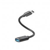 Переходник OTG Earldom OT85 Type-C(папа) на USB-A(мама) Nylon Черный (15см)* - фото, изображение, картинка