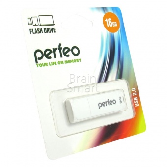 USB 2.0 Флеш-накопитель 16GB Perfeo C04 Белый - фото, изображение, картинка