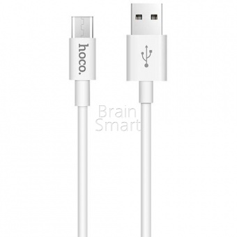 USB кабель Micro HOCO X23 Skilled (1м) Белый - фото, изображение, картинка
