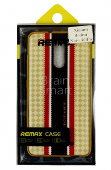 Накладка силиконовая Remax Exclusive Serial Xiaomi Redmi Note 3 Золотой/Красный - фото, изображение, картинка
