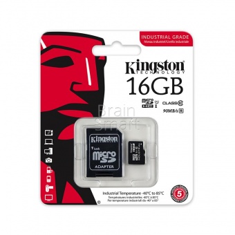 MicroSD 16GB Kingston Class 10 Canvas UHS-I U1 (80 Mb/s) + SD адаптер - фото, изображение, картинка