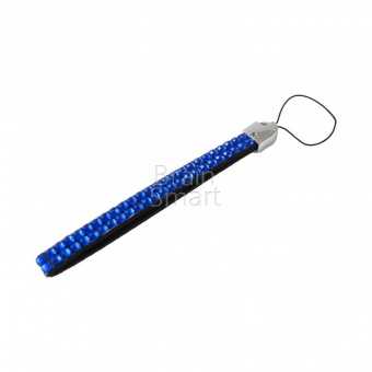 Шнурок кожаный Explay Swarovski синий - фото, изображение, картинка