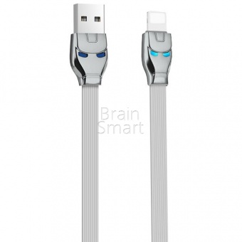 USB кабель Lightning HOCO U14 Steel Man (1,2м) Серый - фото, изображение, картинка
