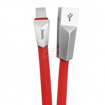 USB кабель Lightning HOCO X4 Zinc Alloy Rhombus (1,2м) Красный - фото, изображение, картинка