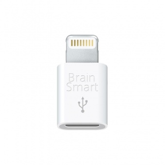 Переходник micro USB/Lightning Белый - фото, изображение, картинка