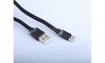 USB кабель Type-C Aspor A137 Nylon Material (1,2м) (2.4A/QC) Черный - фото, изображение, картинка