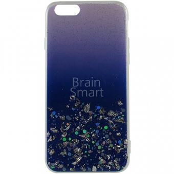 Накладка силиконовая с блестками и переходом iPhone 6/6S Фиолетовый - фото, изображение, картинка