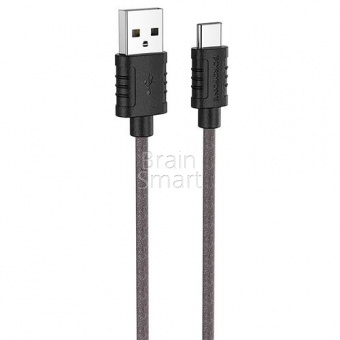 USB кабель Type-C Borofone BX52 Airy Silicone (1м) Черный - фото, изображение, картинка