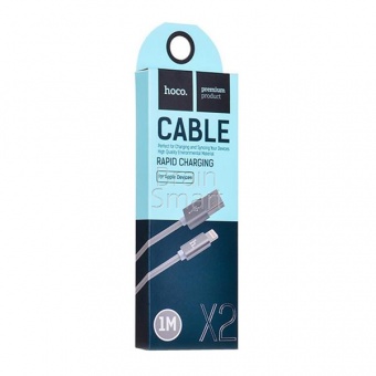 USB кабель Lightning HOCO X2 Knitted (1м) Серый - фото, изображение, картинка