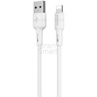 USB кабель Lightning Borofone BX30 Silicone (1м) Белый - фото, изображение, картинка