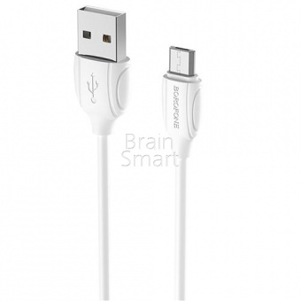 USB кабель Micro Borofone BX19 Benefit (1м) Белый - фото, изображение, картинка