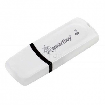 USB 2.0 Флеш-накопитель 8GB SmartBuy Paean Белый - фото, изображение, картинка