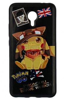 Накладка силиконовая Pokemon GO с рисунком Meizu M3 Note В Шлеме - фото, изображение, картинка