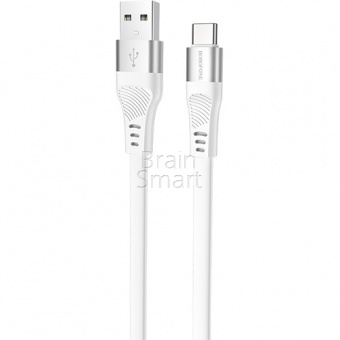 USB кабель Type-C Borofone BU18 Crown Silicone (1,2м) Белый - фото, изображение, картинка