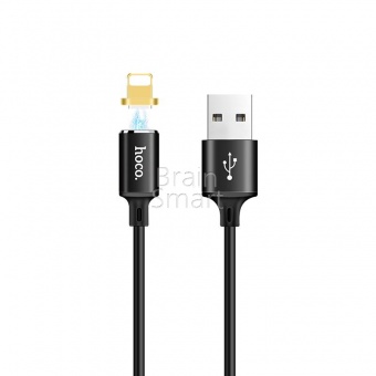 USB кабель Lightning Magnetic HOCO U28 (1м) Черный - фото, изображение, картинка