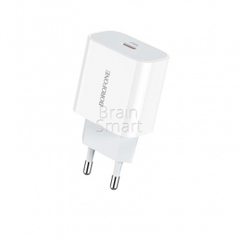 СЗУ Borofone BA38A Speedy PD3.0 USB-C Power Adapter (20W) Белый - фото, изображение, картинка