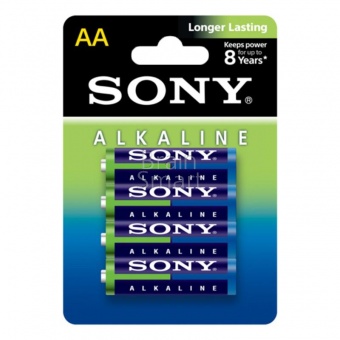 Эл. питания Sony LR6 Blue (4 шт/блистер) Alkaline - фото, изображение, картинка