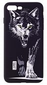 Накладка силиконовая Luxo фосфорная iPhone 7 Plus/8 Plus Волк черно/белый D9