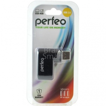 USB-HUB Perfeo PF-H024 3 Ports Черный - фото, изображение, картинка
