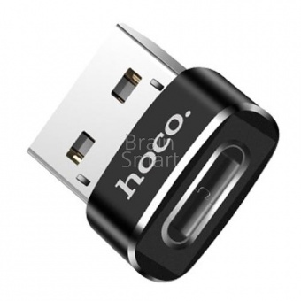Переходник OTG Type-C/USB HOCO UA6 Черный - фото, изображение, картинка