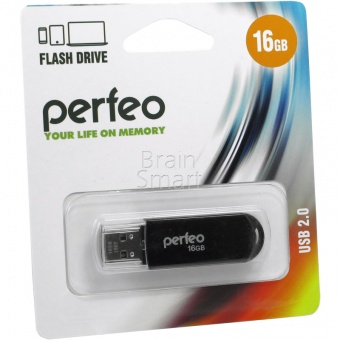 USB 2.0 Флеш-накопитель 16GB Perfeo C03 Черный - фото, изображение, картинка