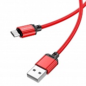 USB кабель Micro Borofone BX87 Nylon 2,4A (1м) Красный* - фото, изображение, картинка