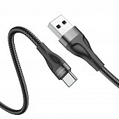 USB кабель Type-C Borofone BX61 Nylon 3,0A (1м) Черный* - фото, изображение, картинка