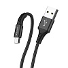 USB кабель Micro Borofone BX20 Nylon 2,4A (1м) Черный* - фото, изображение, картинка