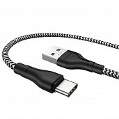 USB кабель Type-C Borofone BX39 Nylon 3,0A (1м) Черный* - фото, изображение, картинка