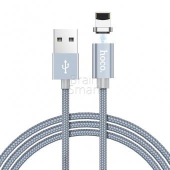 USB кабель Lightning Magnetic HOCO U40A (1м) Серый - фото, изображение, картинка