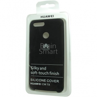 Накладка Silicone Case Huawei Honor 7X (18) Чёрный - фото, изображение, картинка