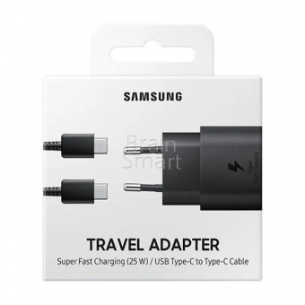 СЗУ Samsung USB-C 25W PD (AAAA) + кабель Type-C to Type-C Черный* - фото, изображение, картинка