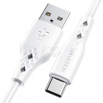 USB кабель Type-C Borofone BX48 3,0A (1м) Белый* - фото, изображение, картинка