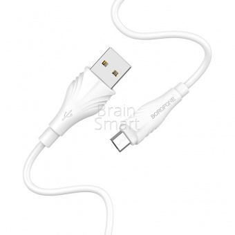 USB кабель Micro Borofone BX18 2,4A (2м) Белый* - фото, изображение, картинка