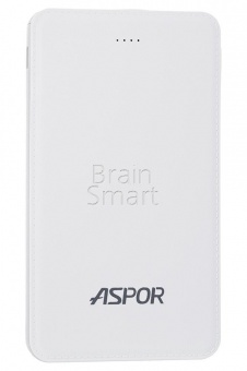 Внешний аккумулятор Aspor Power Bank A371 с переходником lightning 4000 mAh Белый - фото, изображение, картинка