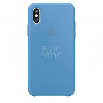 Накладка Silicone Case Original iPhone X/XS (16) Голубой - фото, изображение, картинка