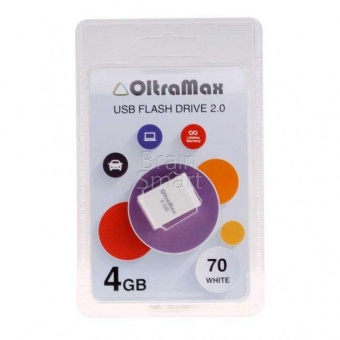 USB 2.0 Флеш-накопитель 4GB OltraMax 70 Белый - фото, изображение, картинка