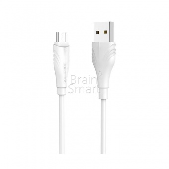 USB кабель Micro Borofone BX18 2,4A (1м) Белый* - фото, изображение, картинка