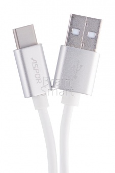 USB кабель Type-C Aspor A161 (1,2м) (2,1А) Серебряный - фото, изображение, картинка