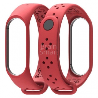 Ремешок силиконовый MiJobs Sport для Xiaomi Mi Band 3/4 Красный - фото, изображение, картинка