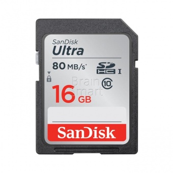 SDHC 16GB SanDisk Class 10 Ultra UHS-I (80 Mb/s) - фото, изображение, картинка