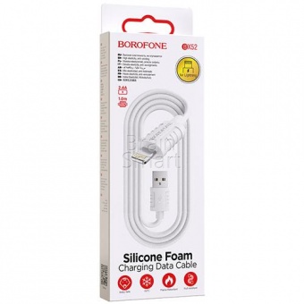 USB кабель Lightning Borofone BX52 Airy Silicone (1м) Белый - фото, изображение, картинка
