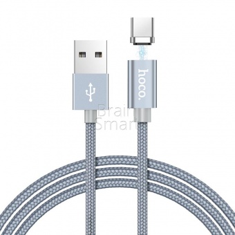USB кабель Type-C Magnetic HOCO U40A (1м) Серый - фото, изображение, картинка