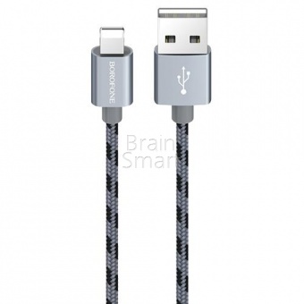 USB кабель Lightning Borofone BX24 Ring Current (1м) Серый - фото, изображение, картинка