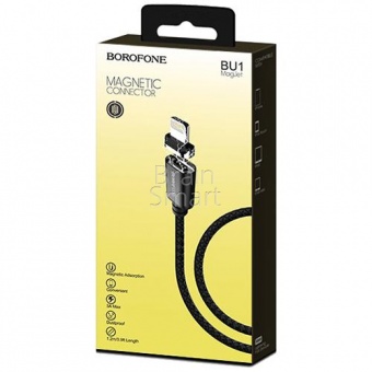 USB кабель Lightning Magnetic Borofone BU1 MagJet (1,2м/3A) Черный - фото, изображение, картинка