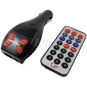 FM-трансмиттер (AUX, microSD, USB) Черный/Красный - фото, изображение, картинка