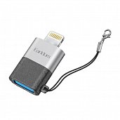 Переходник OTG Earldom OT74 Lightning(папа) на USB-A(мама) Черный* - фото, изображение, картинка
