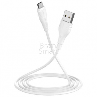 USB кабель Micro Borofone BX18 Optimal (1м) Белый - фото, изображение, картинка