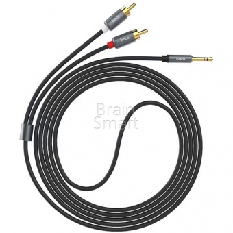 AUX кабель HOCO UPA10 Double Lotus rca audio cable 3.5mm (1,5м) Серый - фото, изображение, картинка